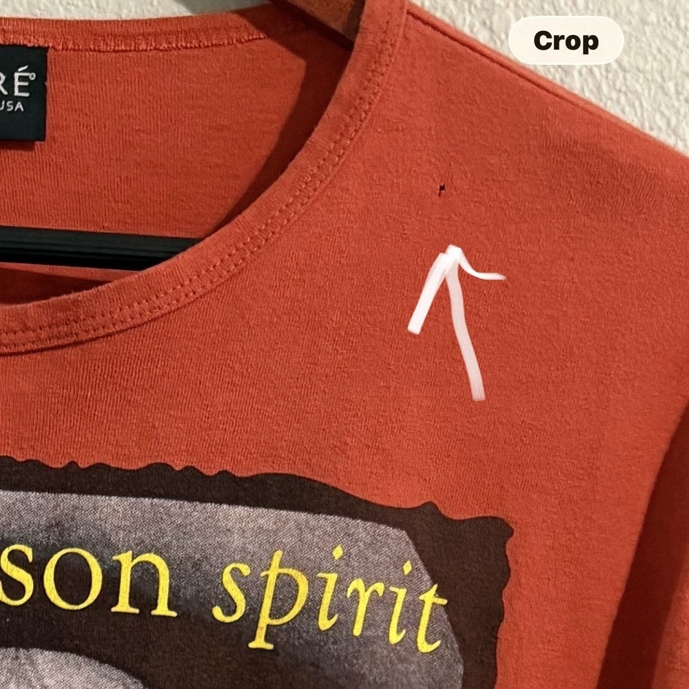 Willie Nelson Spirit Long Sleeve T Shirt Aloré Made USA Orange Size L Flaw - Picture 9 of 14